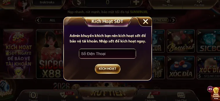 Xác thực tài khoản tăng cường bảo mật thông tin người chơi.